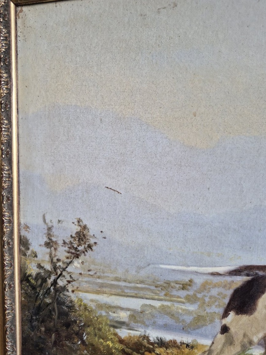 "hunting Dog" By Théodore Levigne (1848–1912) Oil On Canvas-photo-1