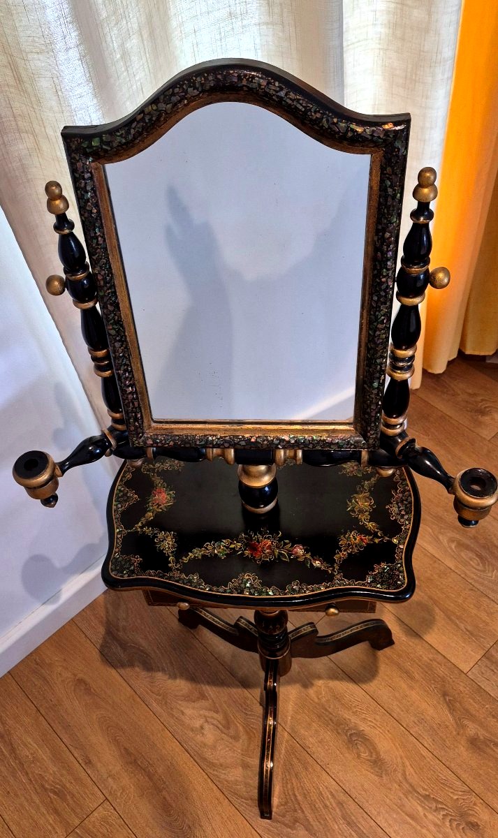Napoleon III-style Barber's Chair With A Burgundy Finish-photo-5