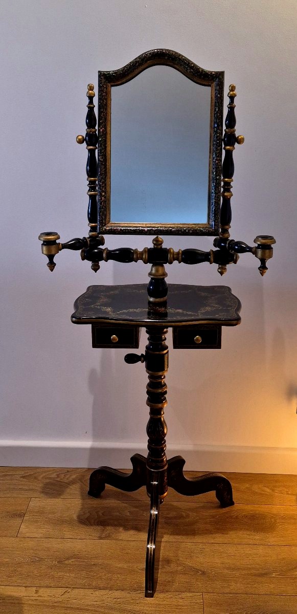 Napoleon III-style Barber's Chair With A Burgundy Finish