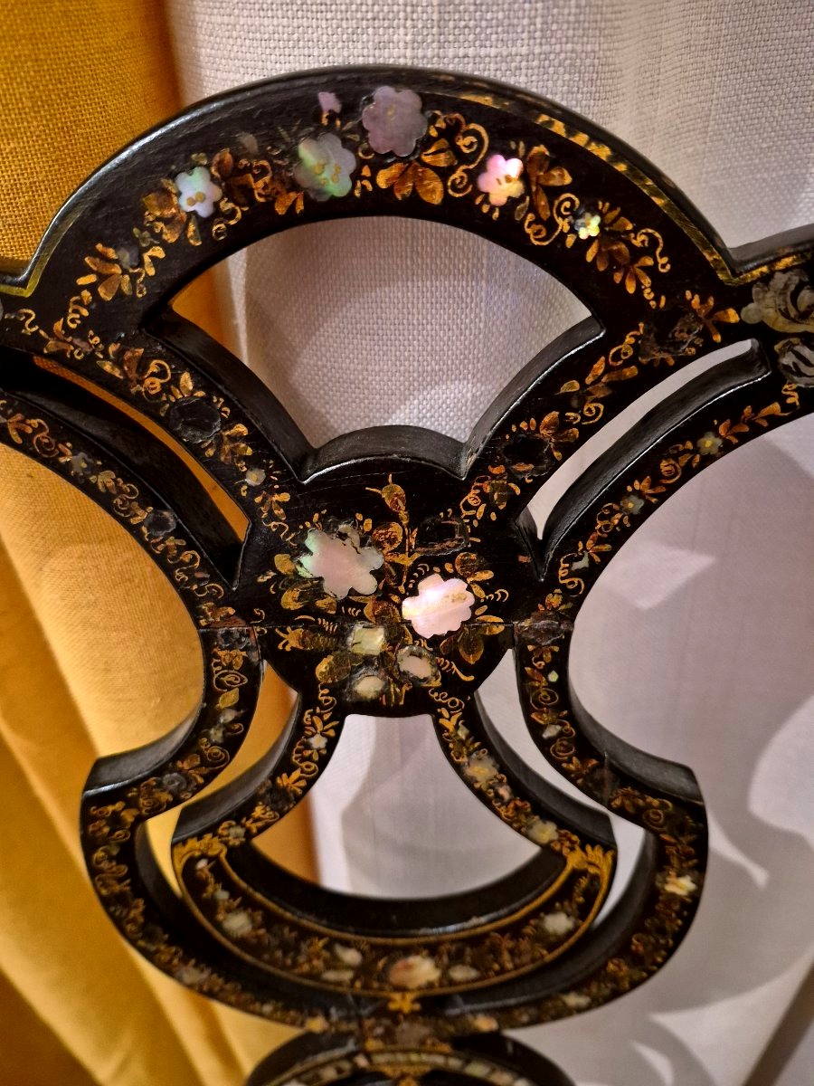 Pair Of Napoleon III Chairs With Burgauté Decoration-photo-3