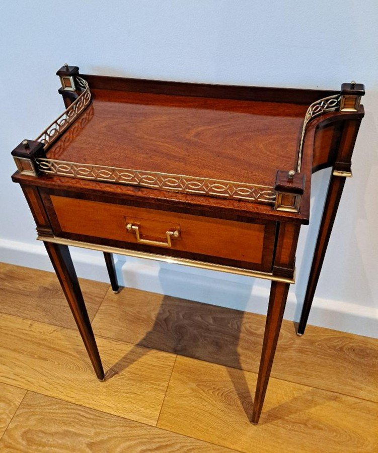 Console Louis XVI, Début XIXème Acajou Et Placage-photo-4