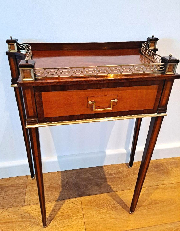 Console Louis XVI, Début XIXème Acajou Et Placage