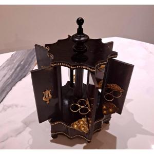 Cave à Cigares Napoléon III En Bois Noirci Et Laiton