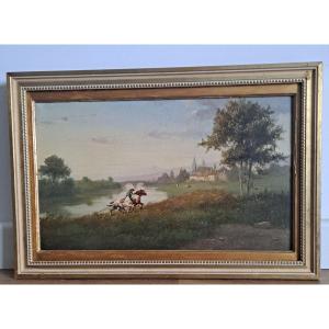 Oil On Canvas Scène 