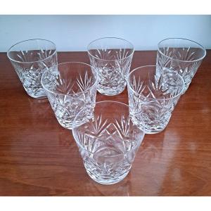 6 Verres Whisky en cristal de Saint Louis modèle Chantilly