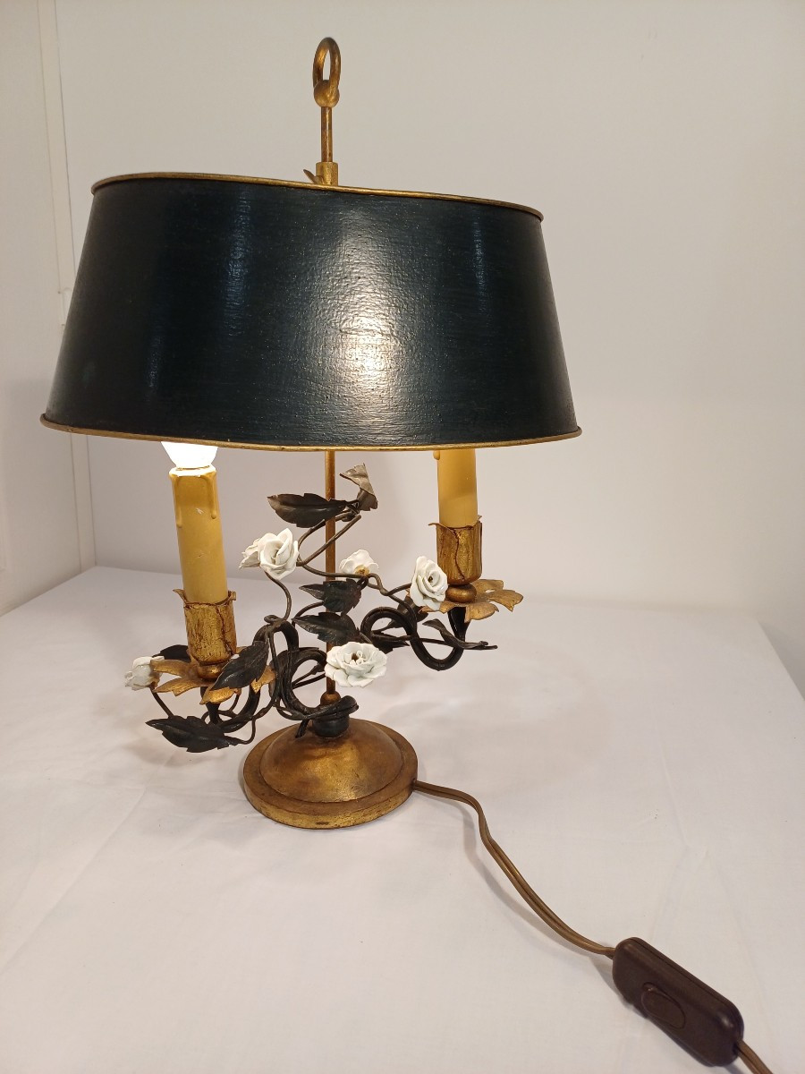 Flowered Sheet Metal Hot Water Bottle Lamp 