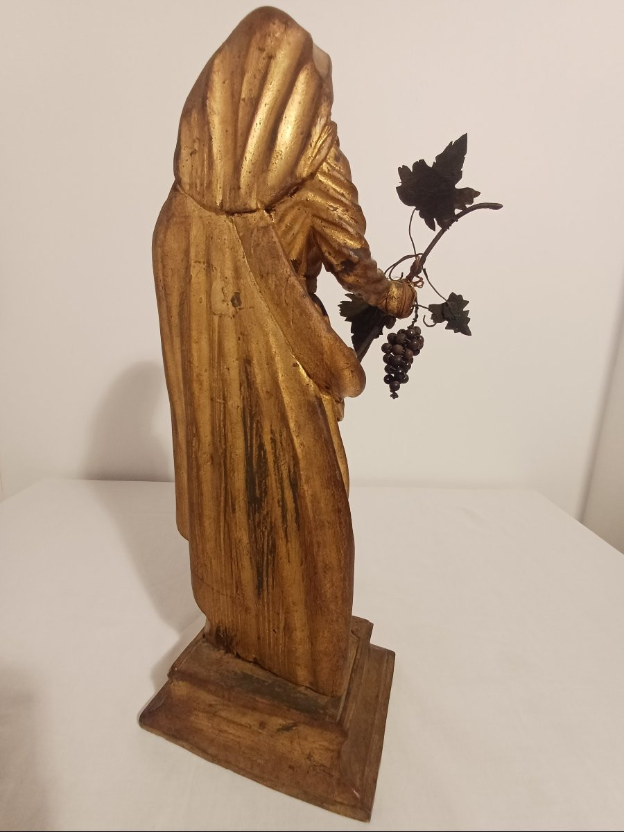  Sainte Vierge et l'enfant en bois doré -photo-2