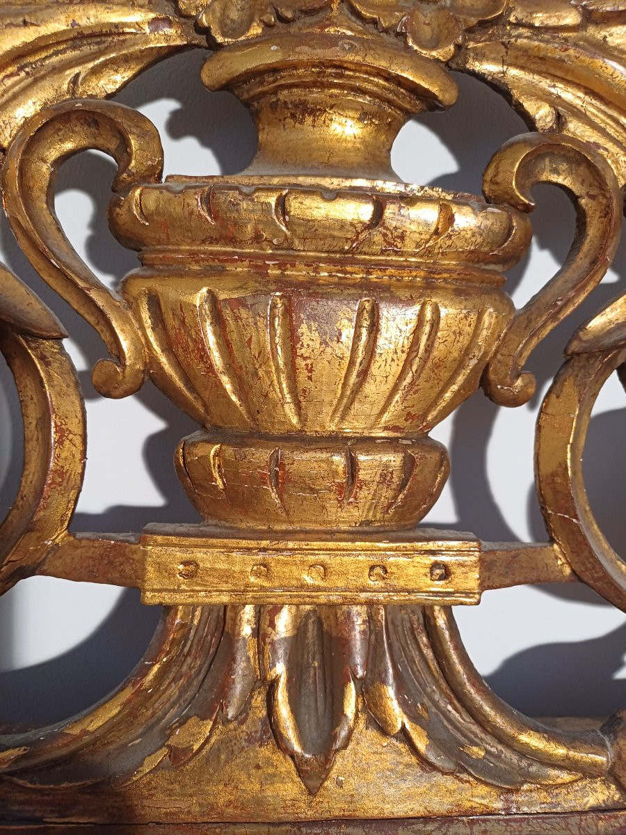 Miroir Louis XVI en bois doré -photo-3