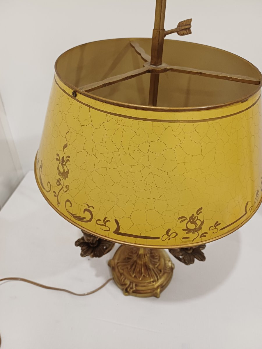 Three-light Bronze Bouillotte Lamp-photo-4