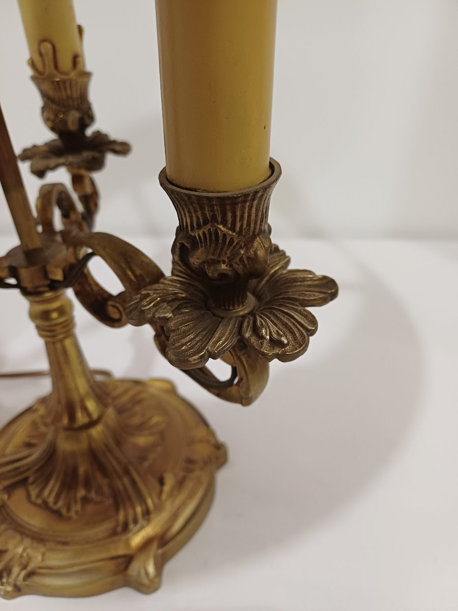 Three-light Bronze Bouillotte Lamp-photo-1