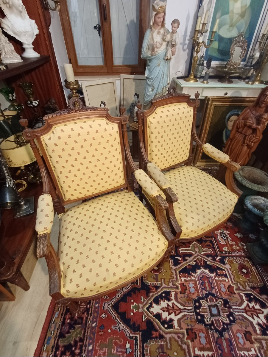 Pair Of Louis XVI Armchairs -photo-3