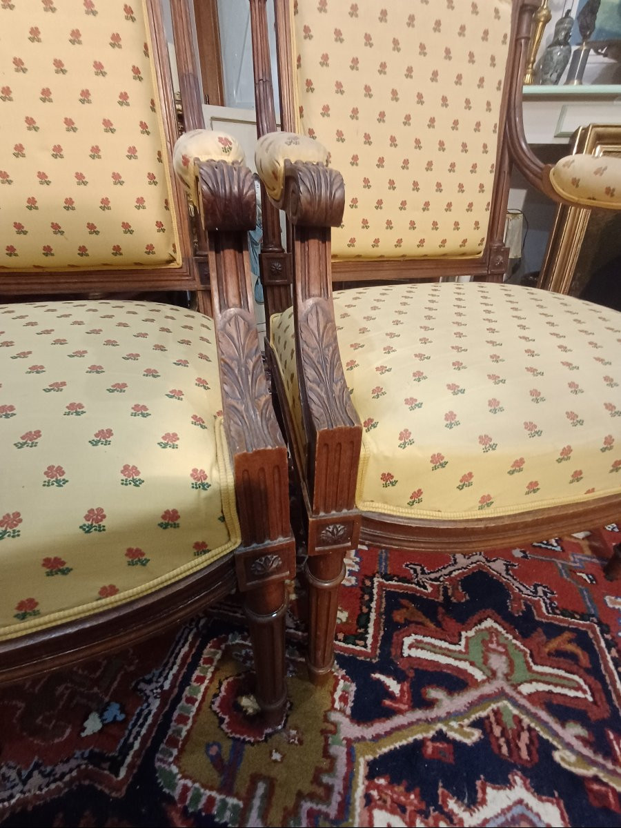 Pair Of Louis XVI Armchairs -photo-2