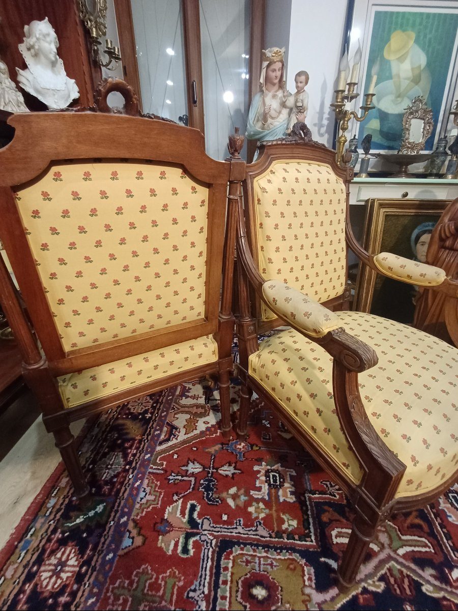 Pair Of Louis XVI Armchairs -photo-3