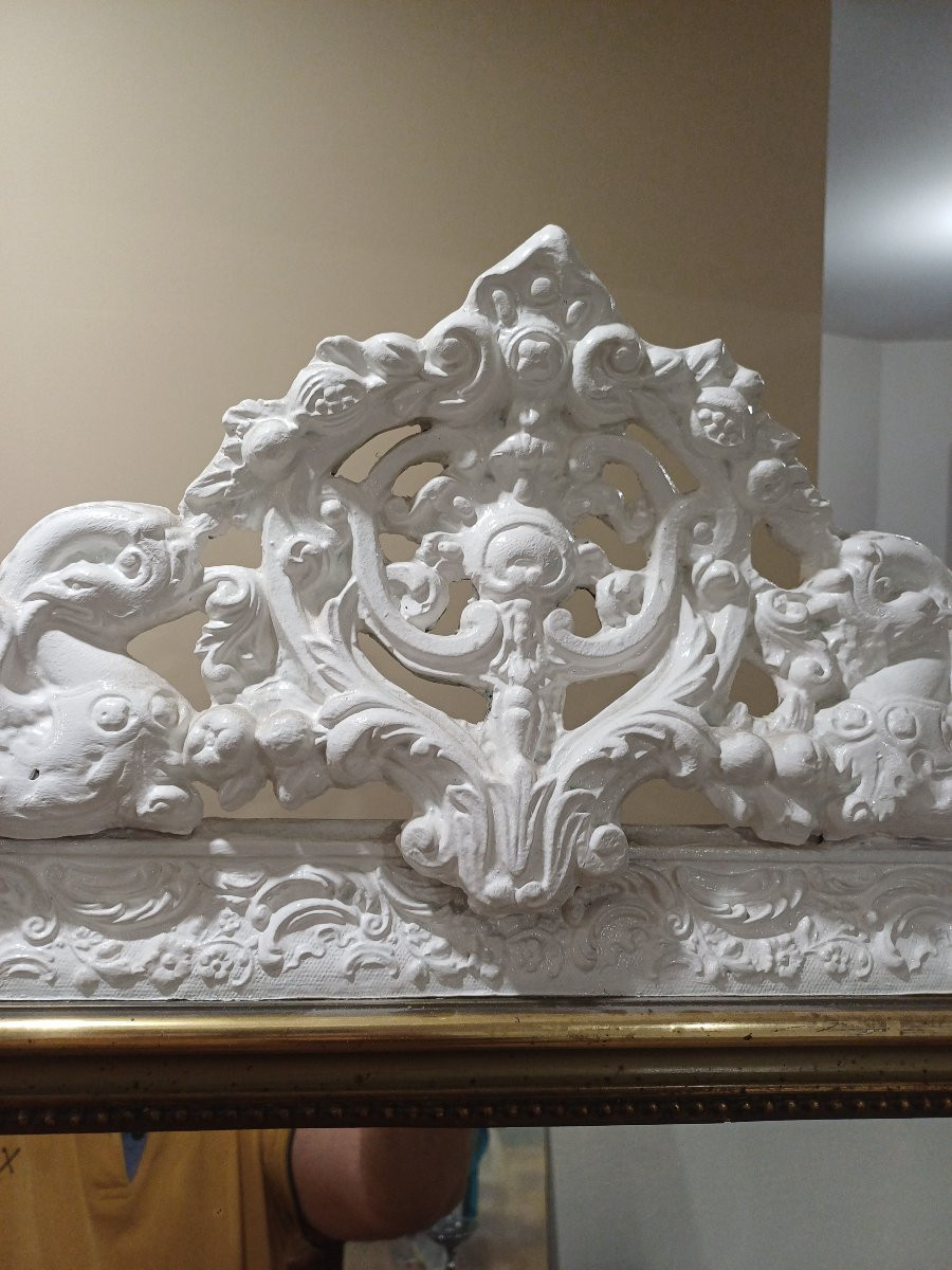 Miroir   Style Louis XV à fronton décoré -photo-5