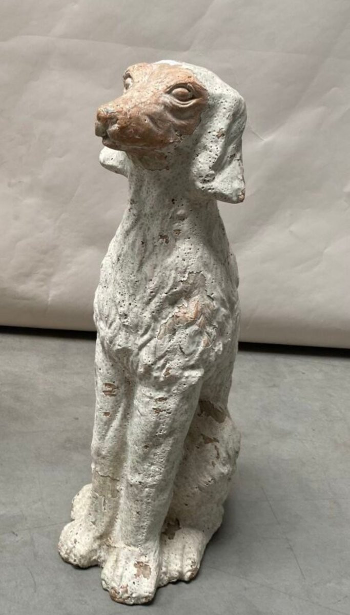 Terracotta Greyhound Dogs (pair).-photo-4