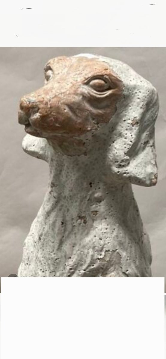 Terracotta Greyhound Dogs (pair).-photo-1