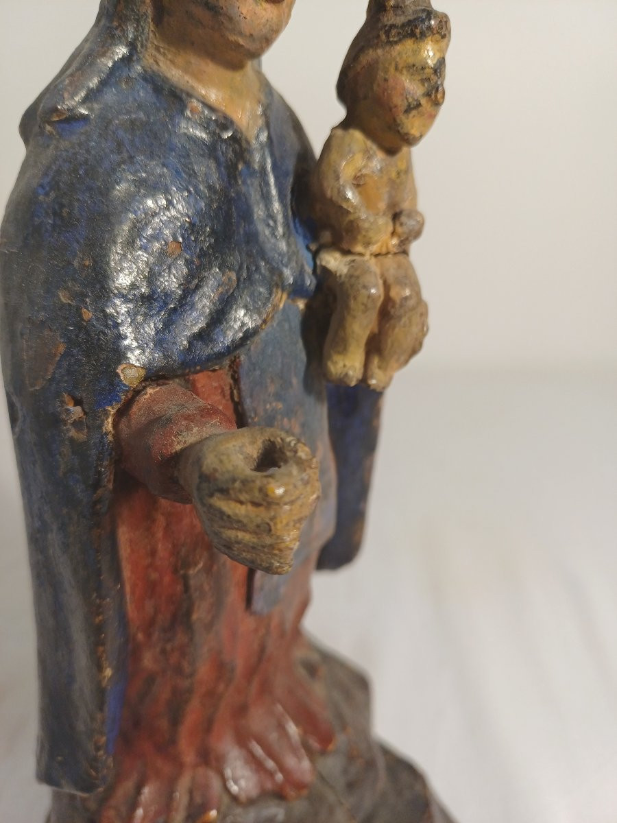 Crowned Virgin And Child, 18th Century-photo-2