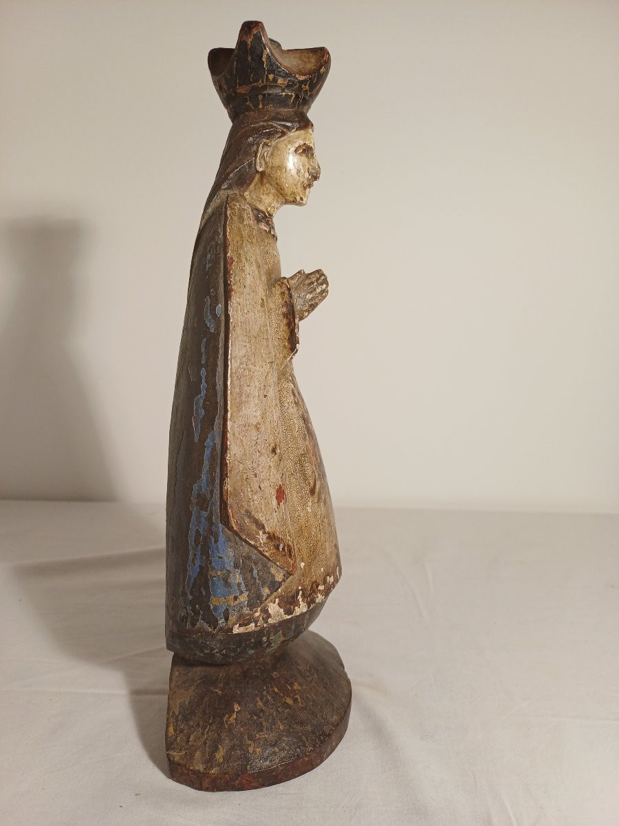 Polychrome Painted Wooden Statue Of The Curé Of Ars 1786-1859-photo-2