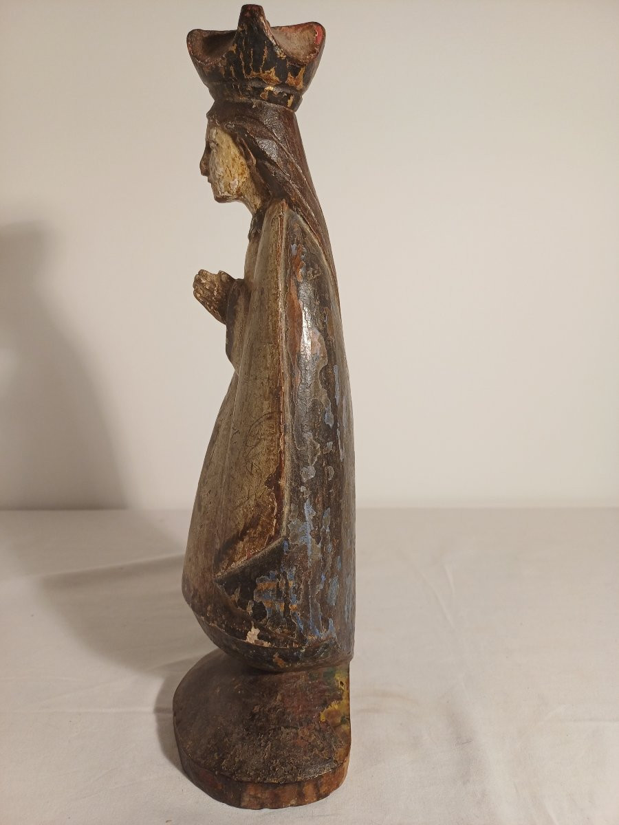 Polychrome Painted Wooden Statue Of The Curé Of Ars 1786-1859-photo-3