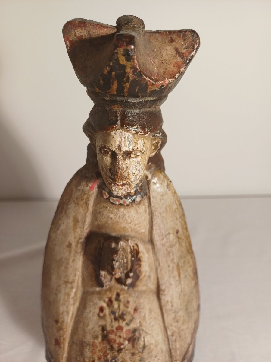 Polychrome Painted Wooden Statue Of The Curé Of Ars 1786-1859-photo-1