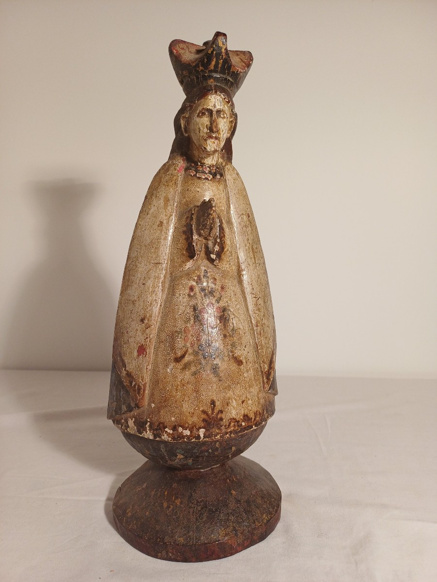 Polychrome Painted Wooden Statue Of The Curé Of Ars 1786-1859