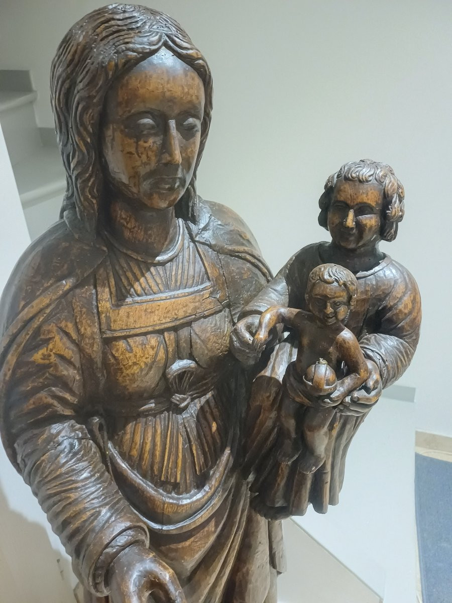 Vierge aux 2 Enfants Jean-Batiste et Jésus tenant L'orbe -photo-2