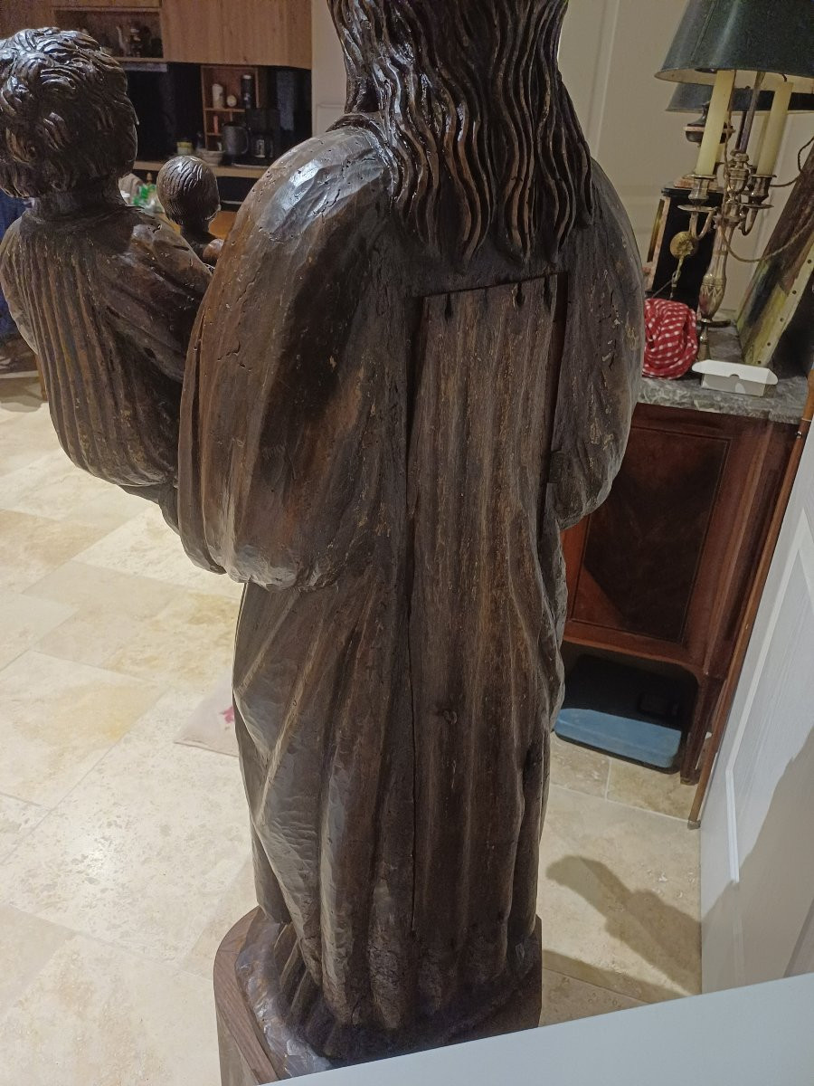 Vierge aux 2 Enfants Jean-Batiste et Jésus tenant L'orbe -photo-1