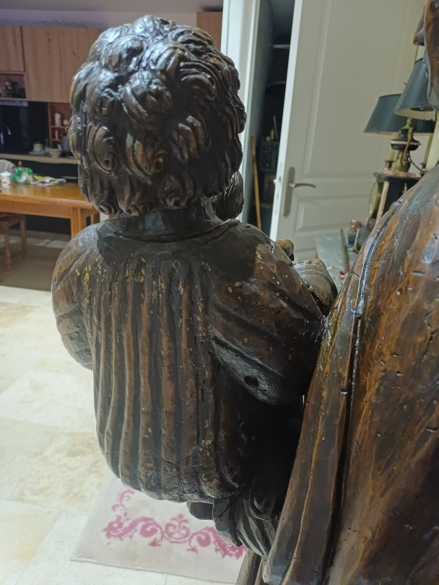 Vierge aux 2 Enfants Jean-Batiste et Jésus tenant L'orbe -photo-3