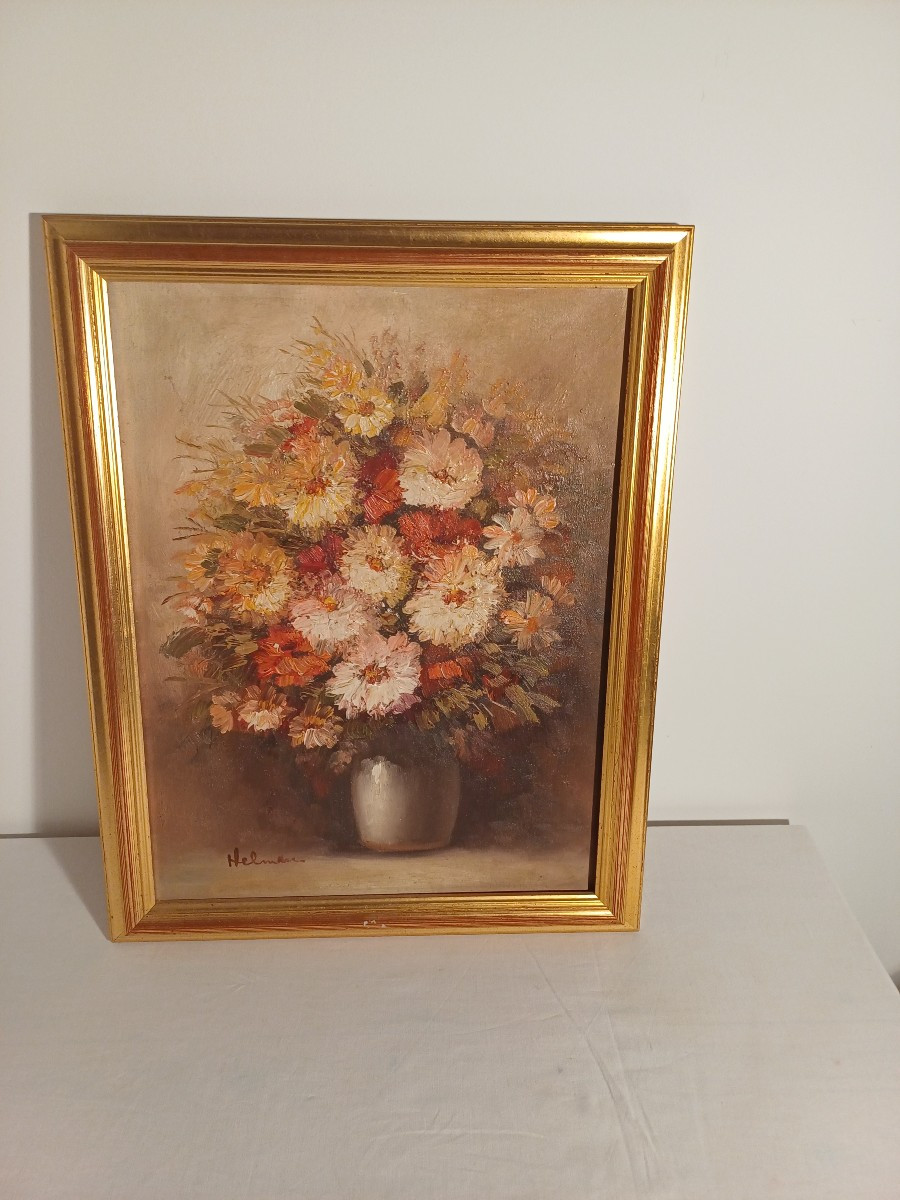 Petit Tableau ,Bouquet de Fleur sur toile