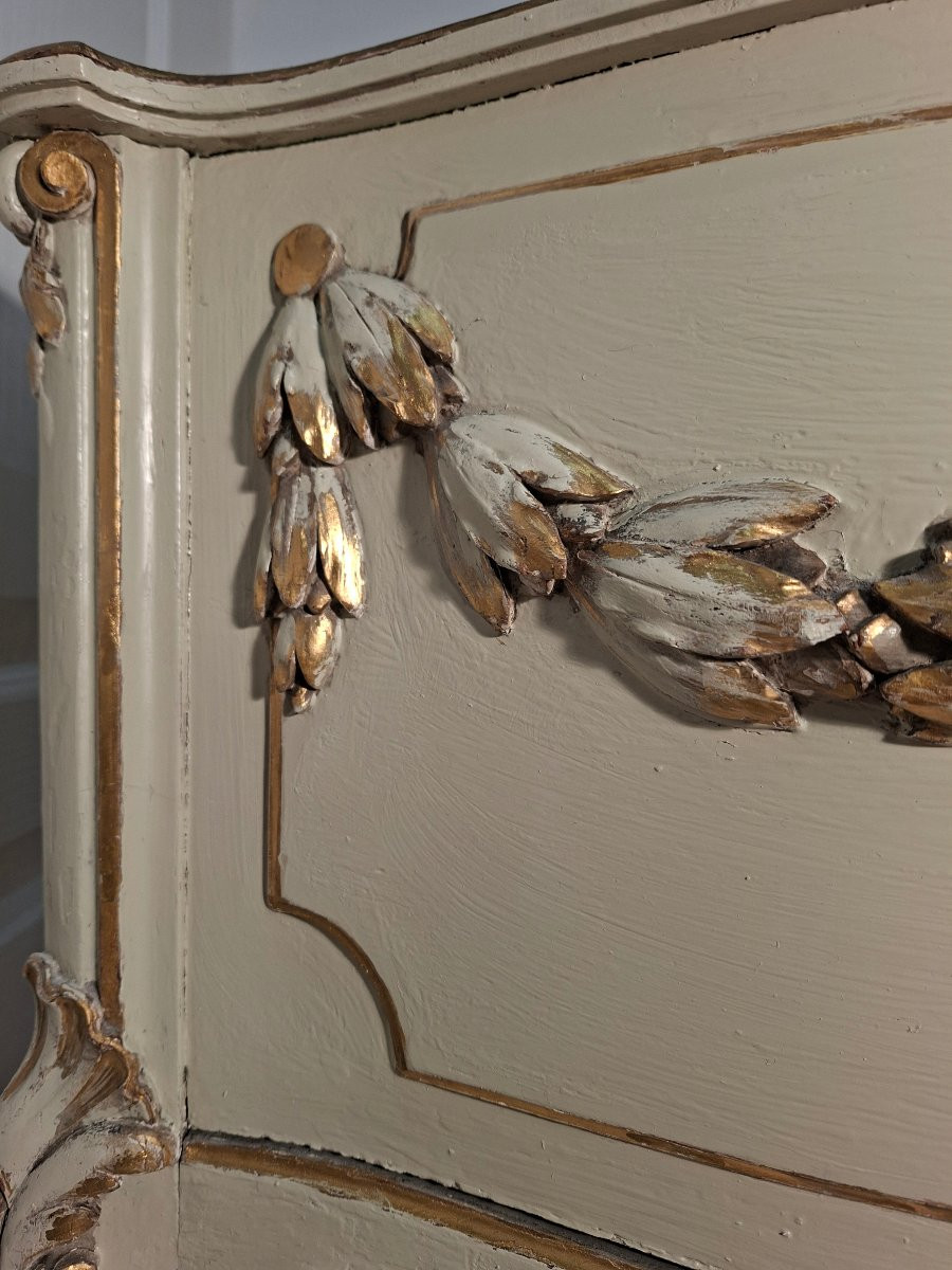  Jardiniere grand format en bois Peint et Dorure de Style Louis XV-photo-1