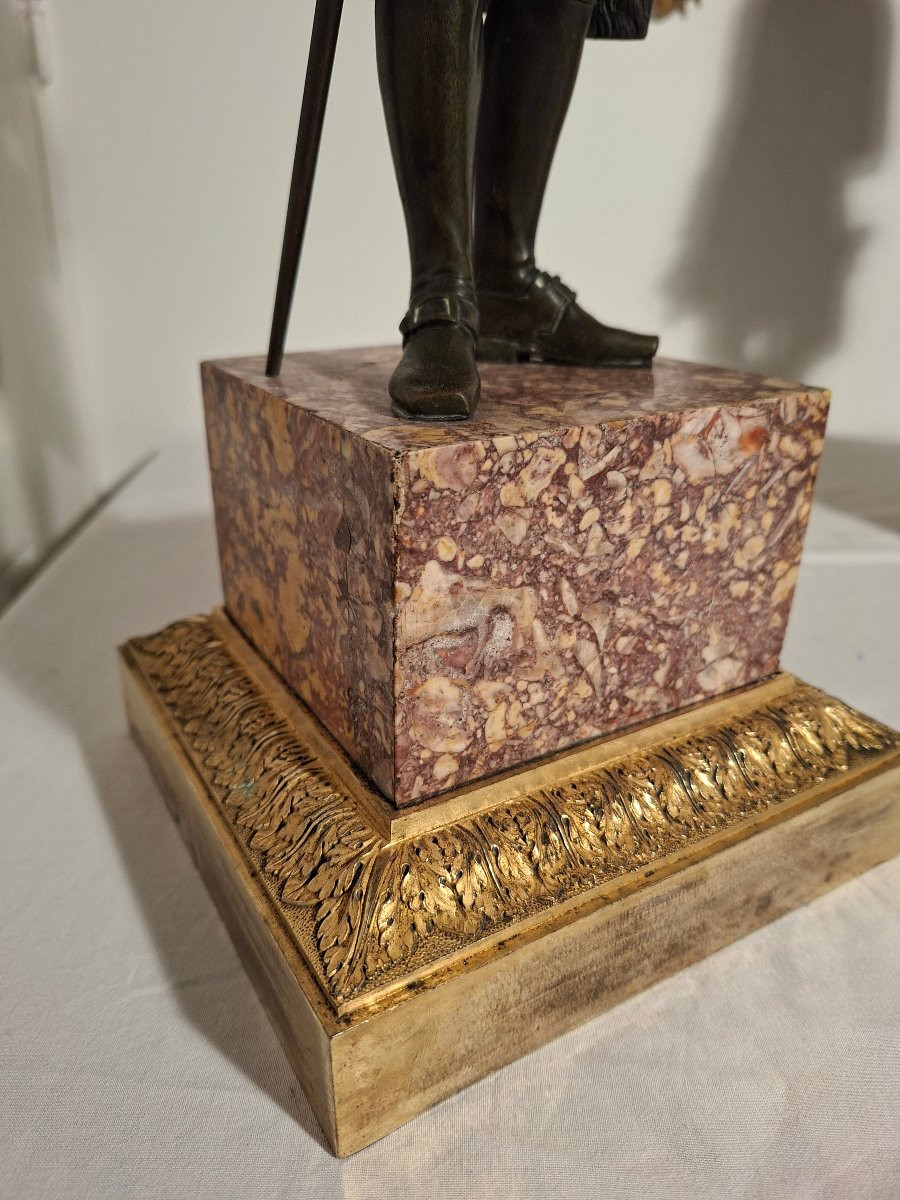 Voltaire et Rousseau en Pied , Bronzes à Patines  Brune époque 18ieme  Louis XVI-photo-4