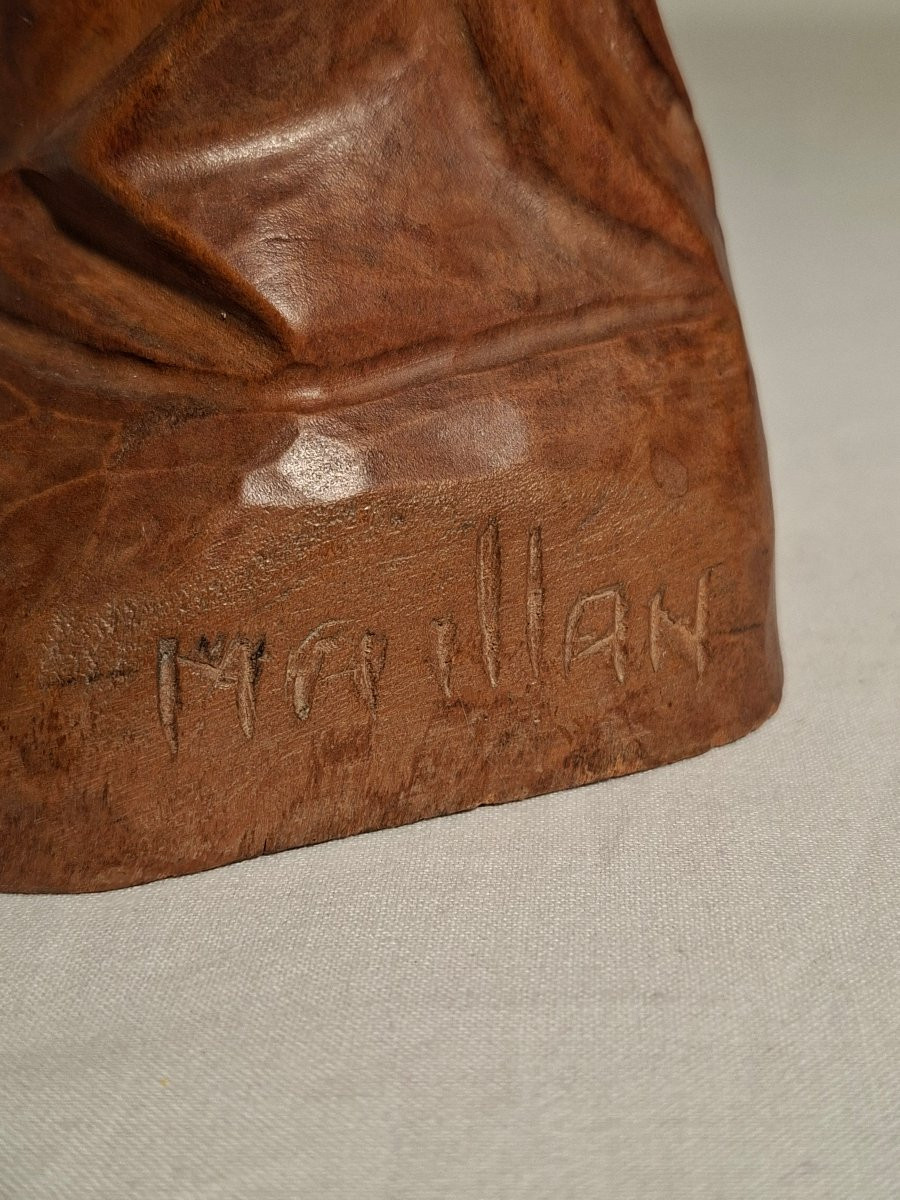 Vierge à L'Enfant Couronnée en bois d'Olivier -photo-2