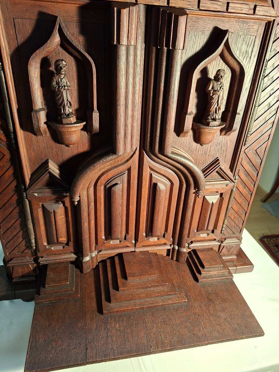 Chapelle en Chêne ouvrant sur un Cabinet à Gradins-photo-4