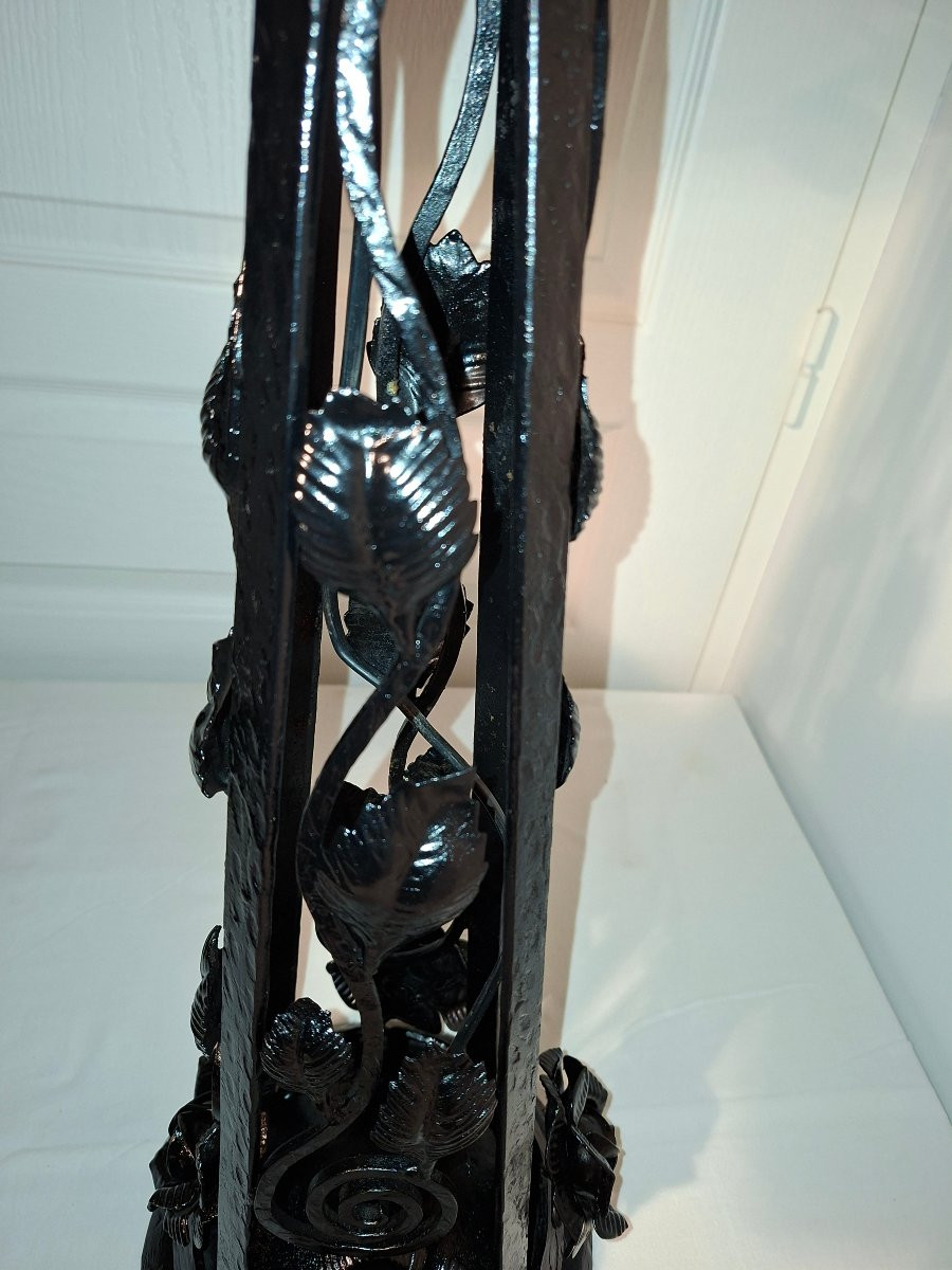 Grande Lampe Art Deco en Métal Forgé -photo-2