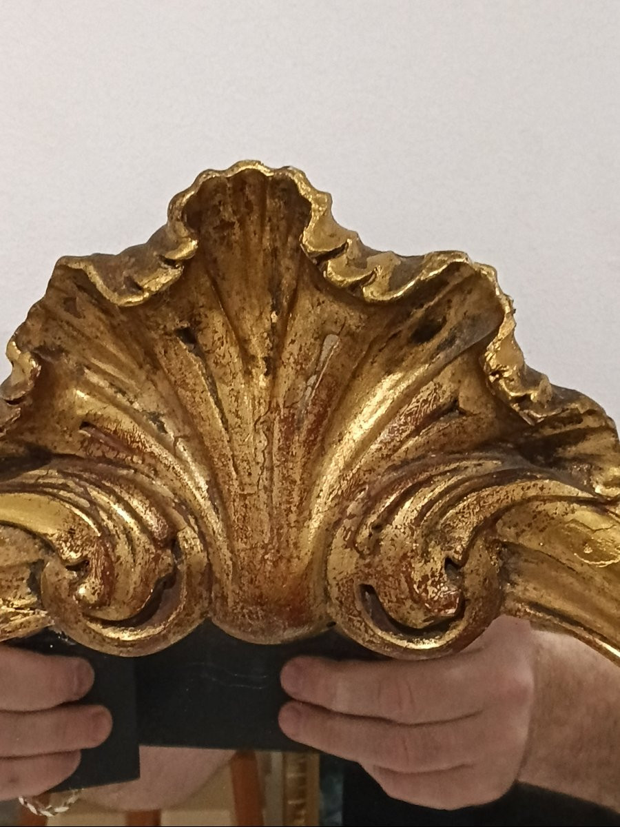 Miroir de Style Louis XV en bois doré -photo-4