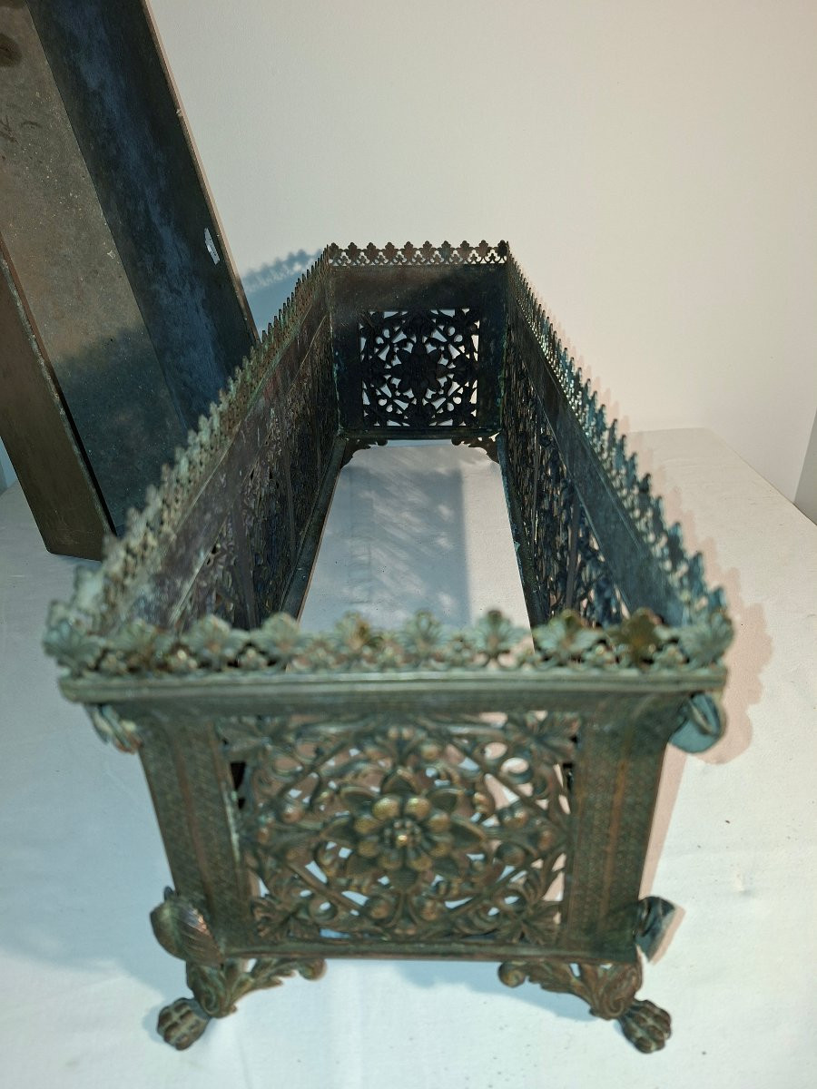 Napoleon III Style Copper Planter With Patinated Repoussé Finish, Louis XVI Style -photo-1