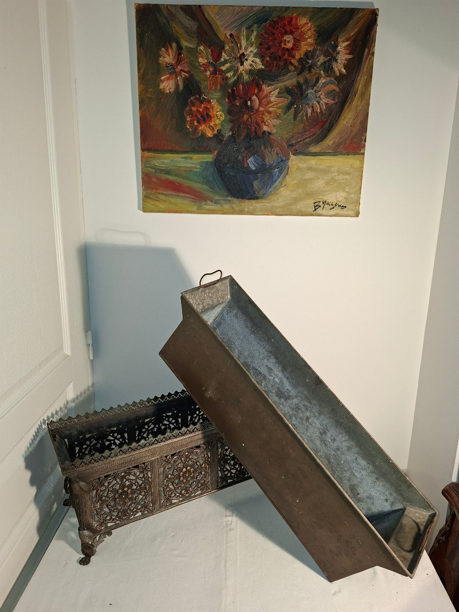 Napoleon III Style Copper Planter With Patinated Repoussé Finish, Louis XVI Style -photo-4
