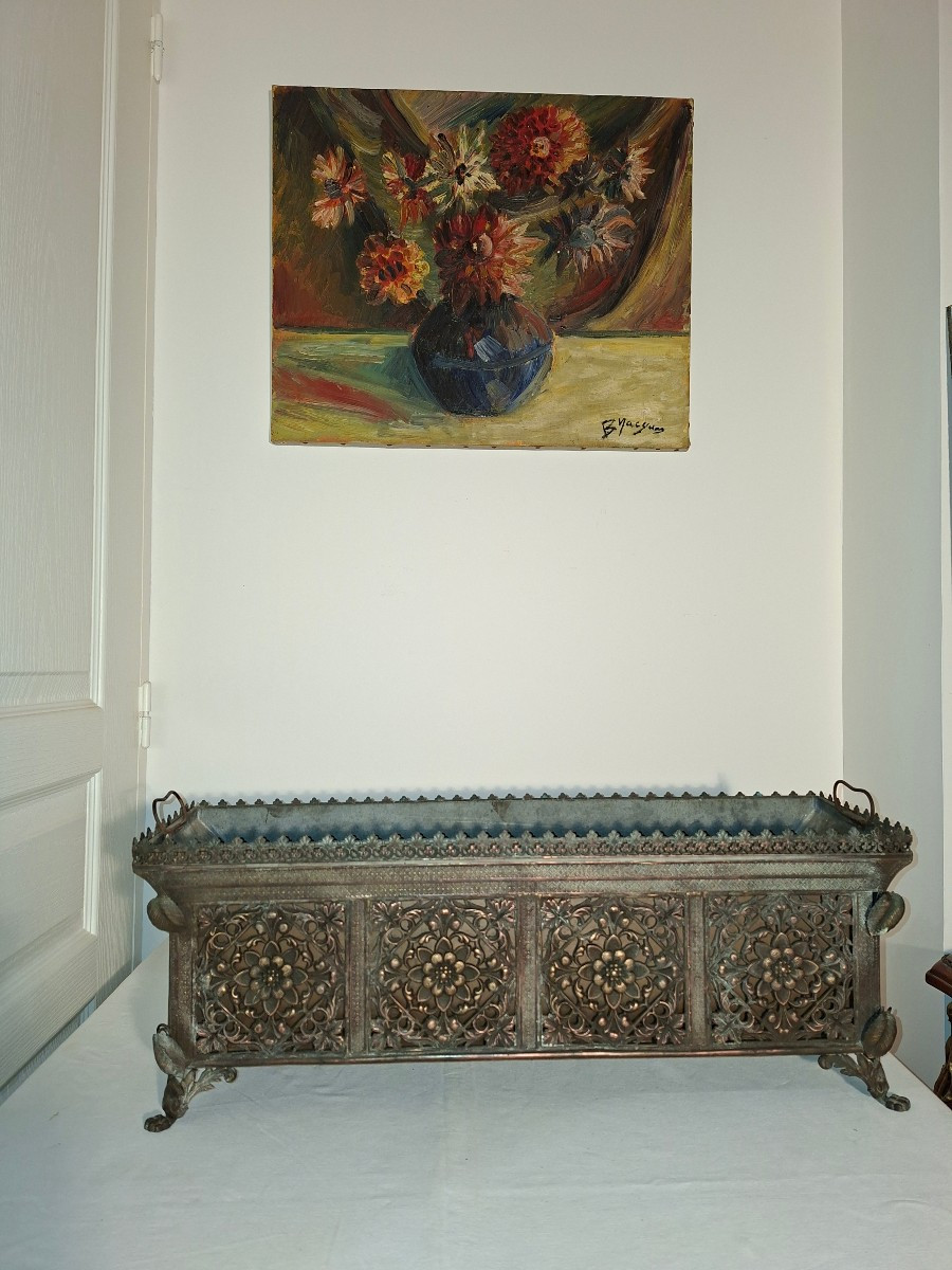 Napoleon III Style Copper Planter With Patinated Repoussé Finish, Louis XVI Style 