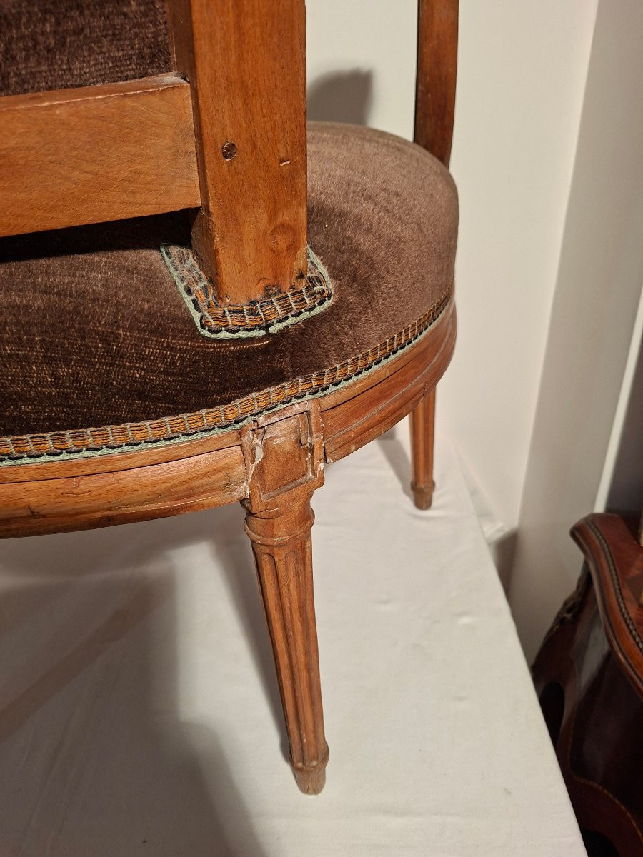 Louis XVI Period Armchair Stamped "mutel"-photo-2