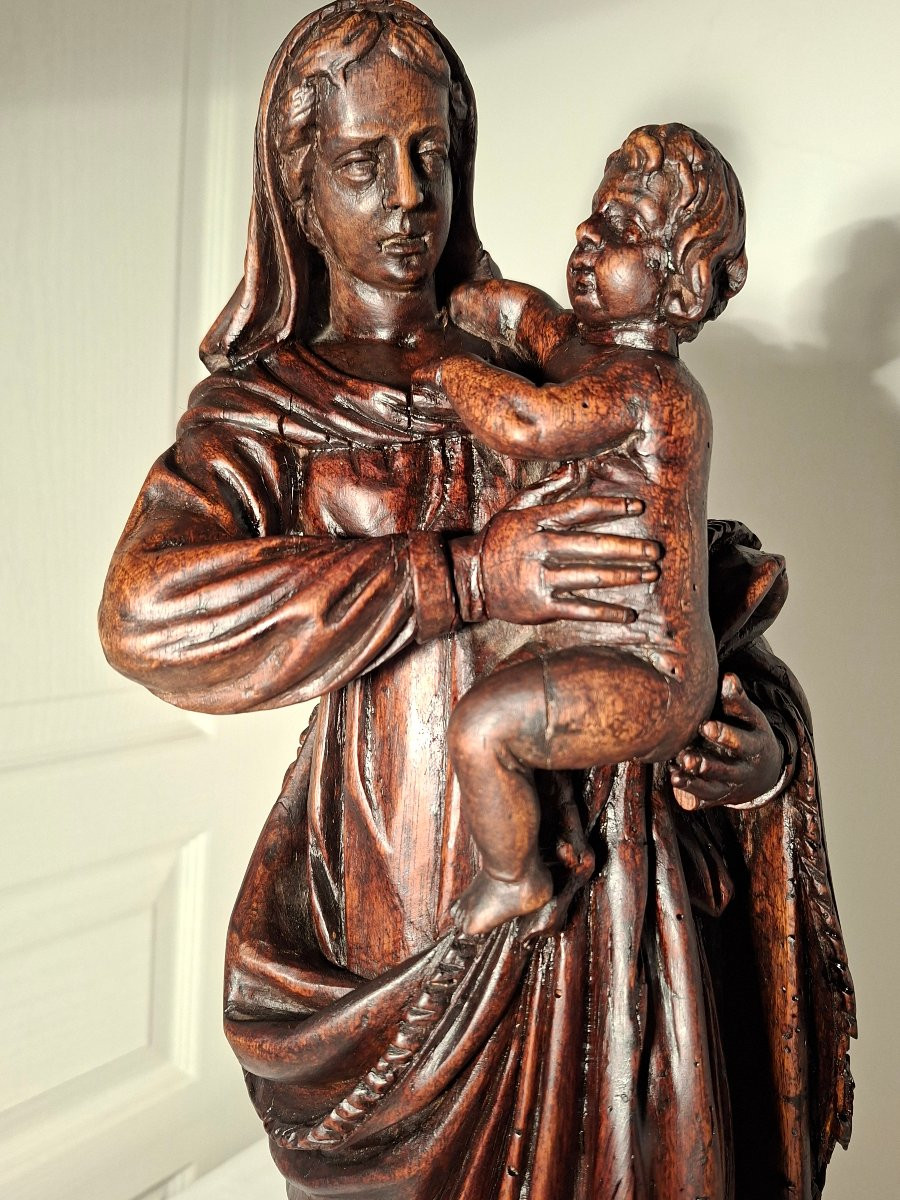 Vierge et l'Enfant en  Chêne XVIII ieme-photo-3