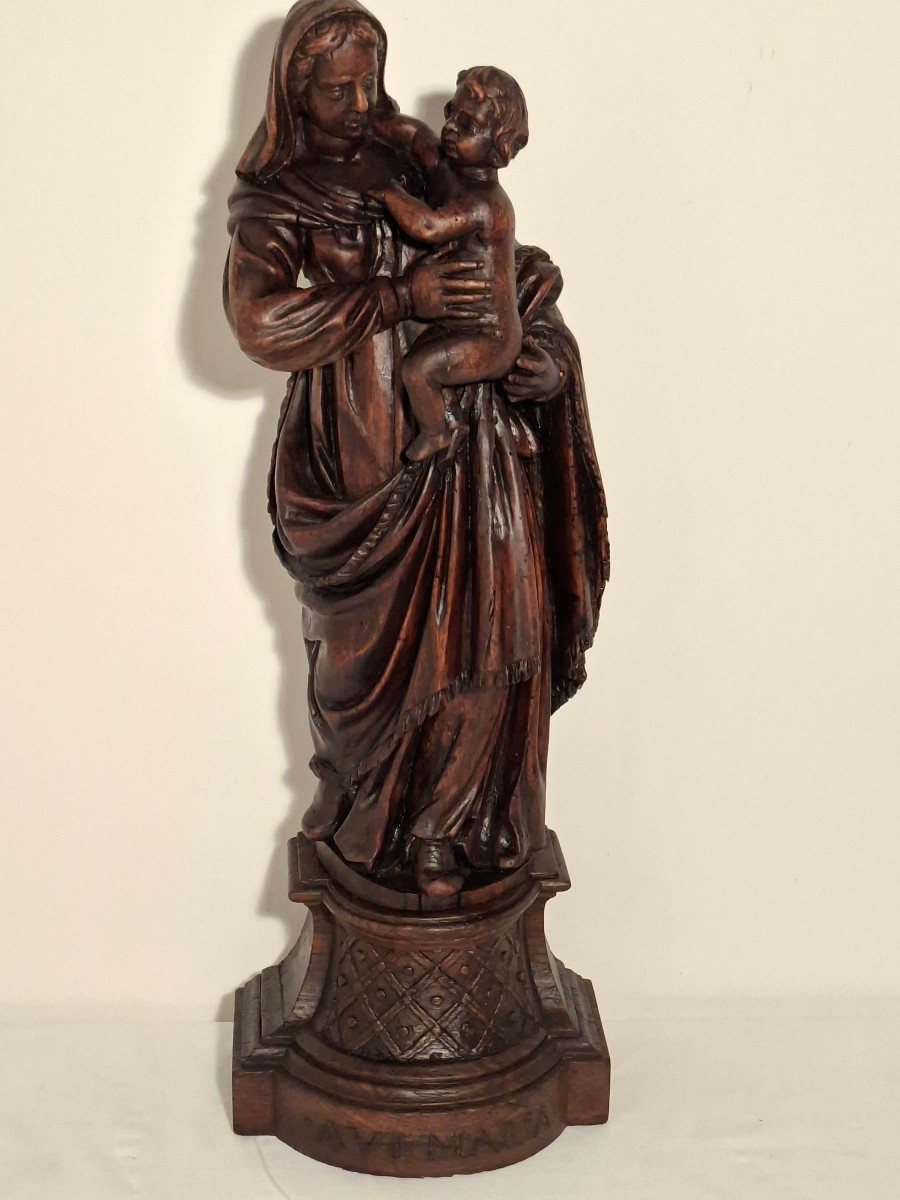 Vierge et l'Enfant en  Chêne XVIII ieme