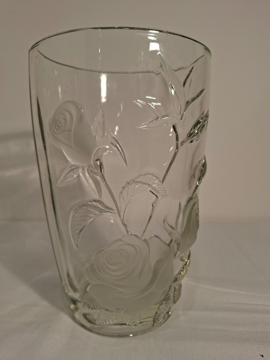 Oval-shaped Crystal Vase In The Bohemian Or St. Louis Style-photo-2