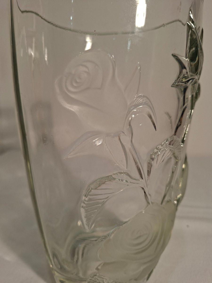Oval-shaped Crystal Vase In The Bohemian Or St. Louis Style-photo-3