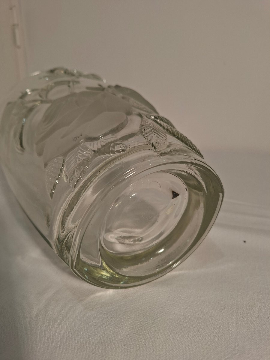 Oval-shaped Crystal Vase In The Bohemian Or St. Louis Style-photo-6