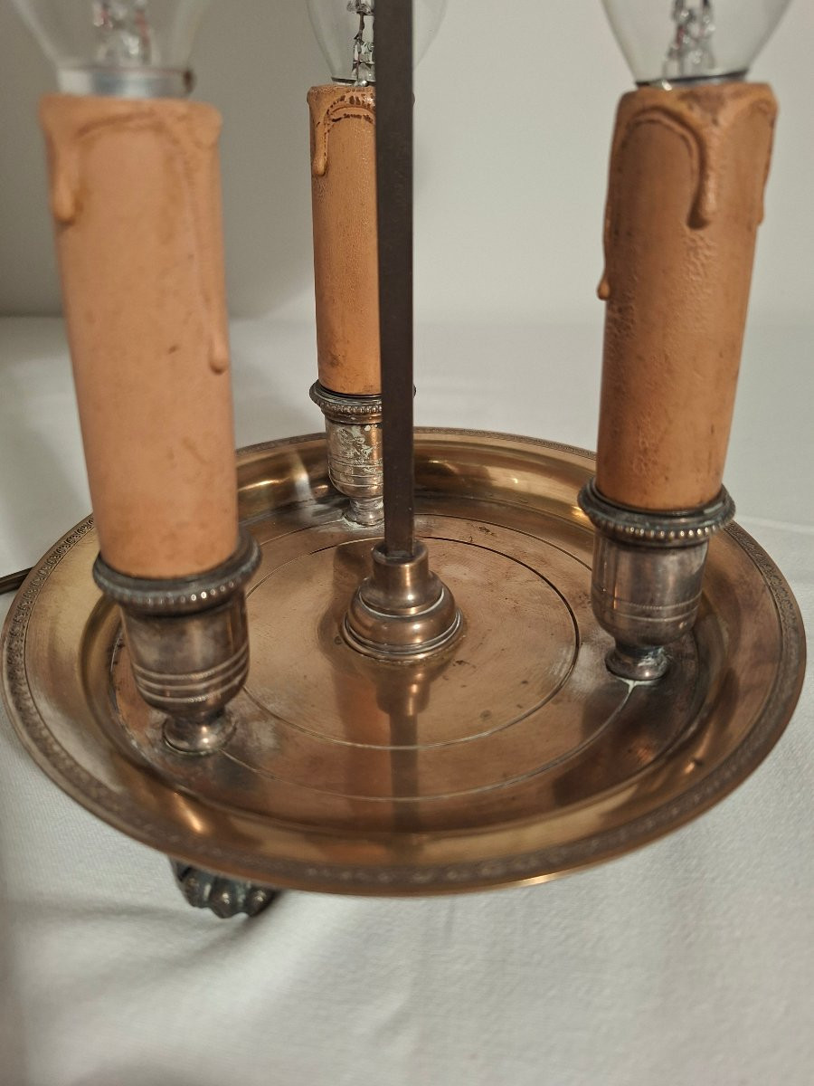 Lampe Bouillotte à 3 lumières en Bronze Argenté -photo-2