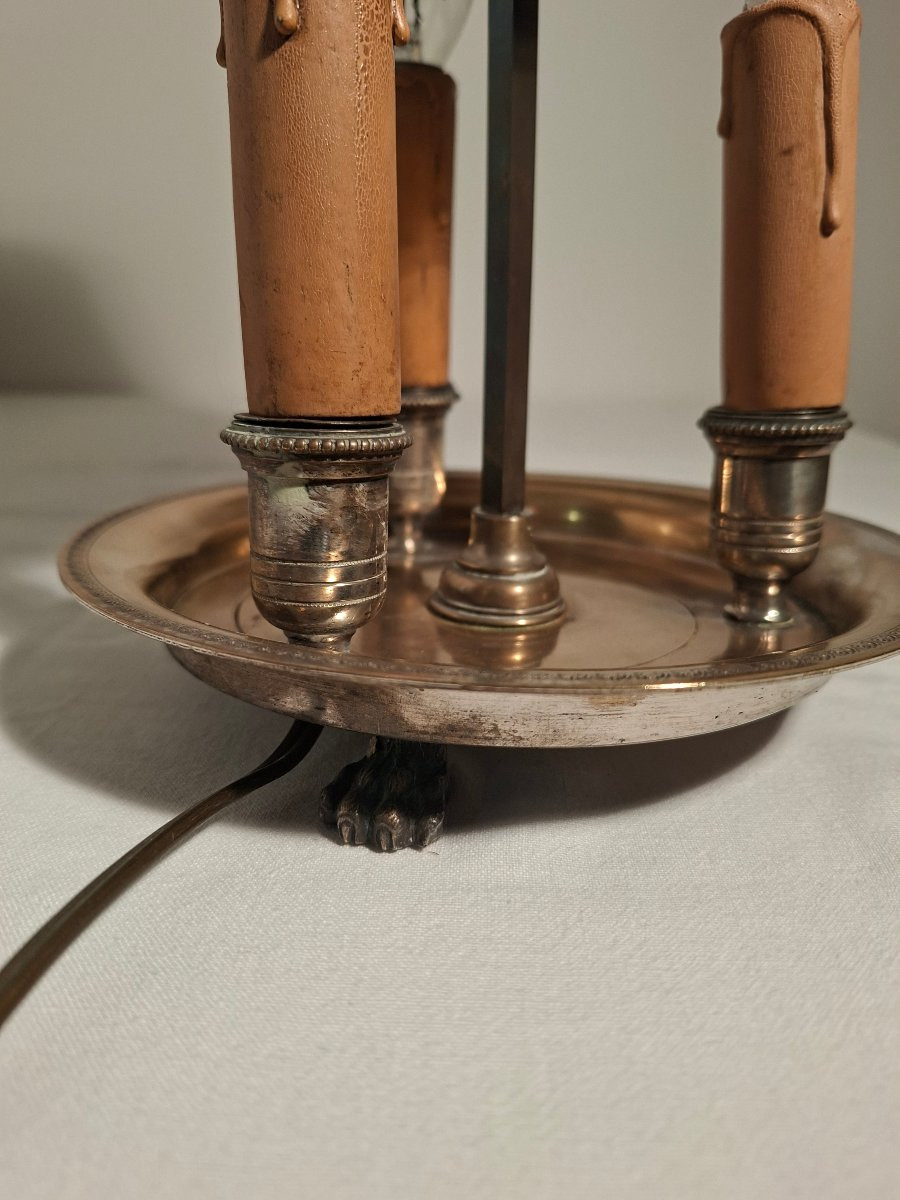 Lampe Bouillotte à 3 lumières en Bronze Argenté -photo-4