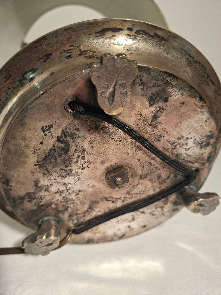 Lampe Bouillotte à 3 lumières en Bronze Argenté -photo-2