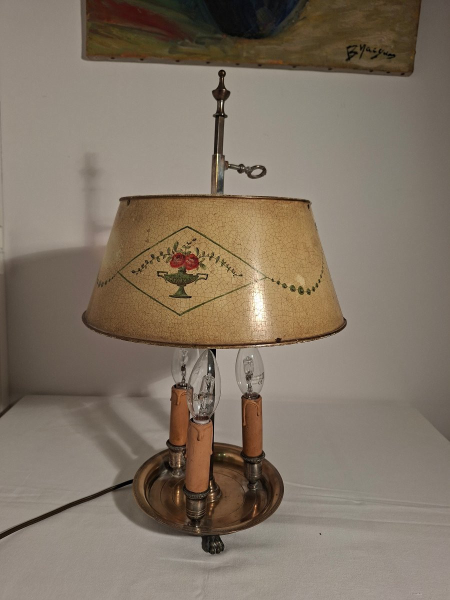 Lampe Bouillotte à 3 lumières en Bronze Argenté -photo-6