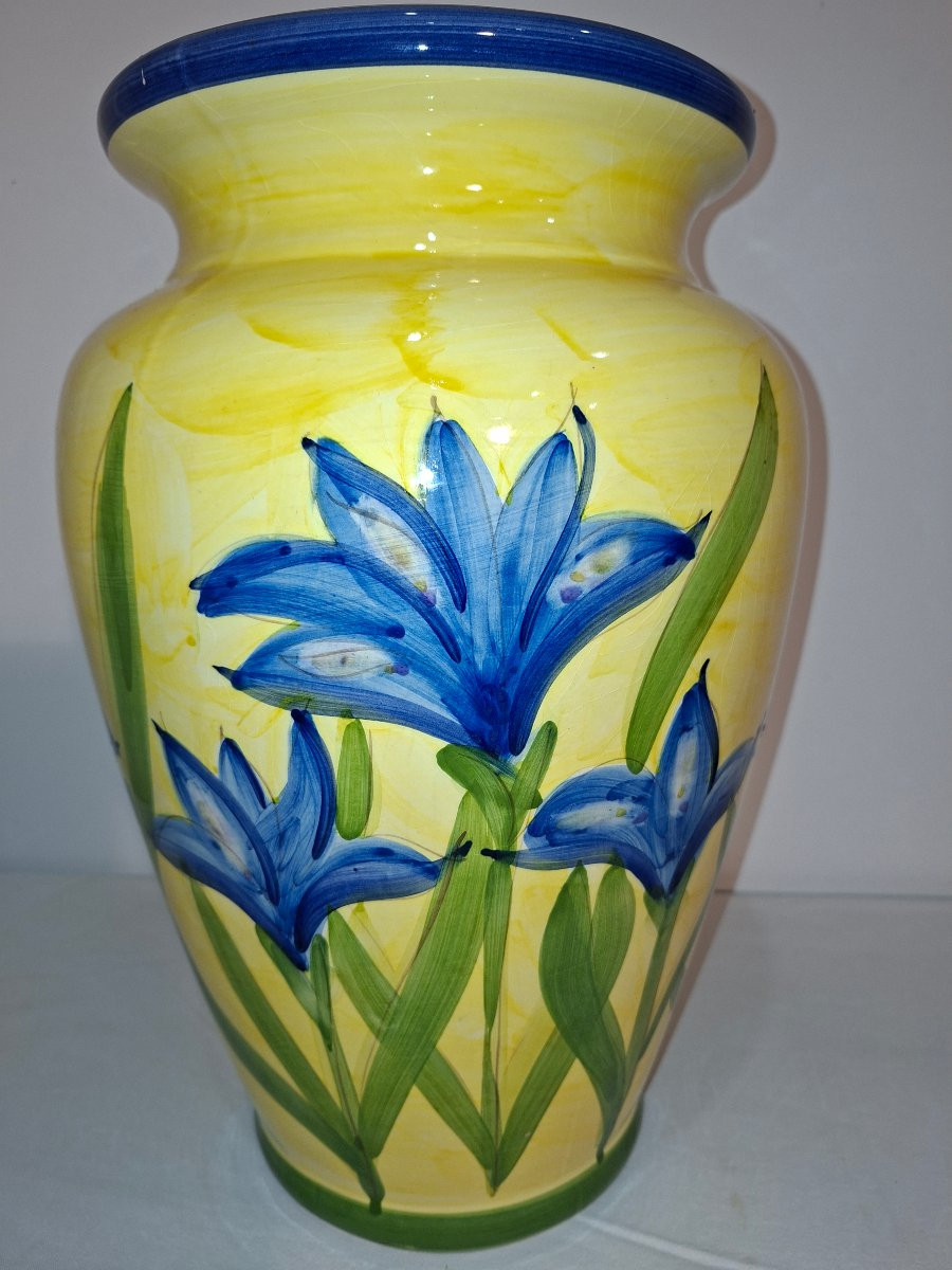 Grand Vase Provençal au Décors de Lys Beu-photo-2