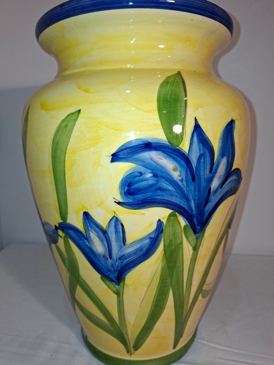 Grand Vase Provençal au Décors de Lys Beu-photo-4